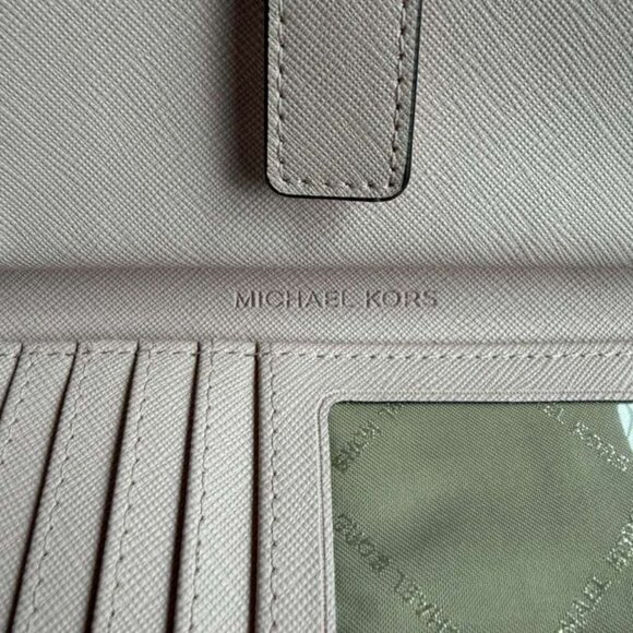 Michael Kors Jet Set Travel Double Zip Wristlet Wallet Pink Powder Blush - Picture 4 of 12